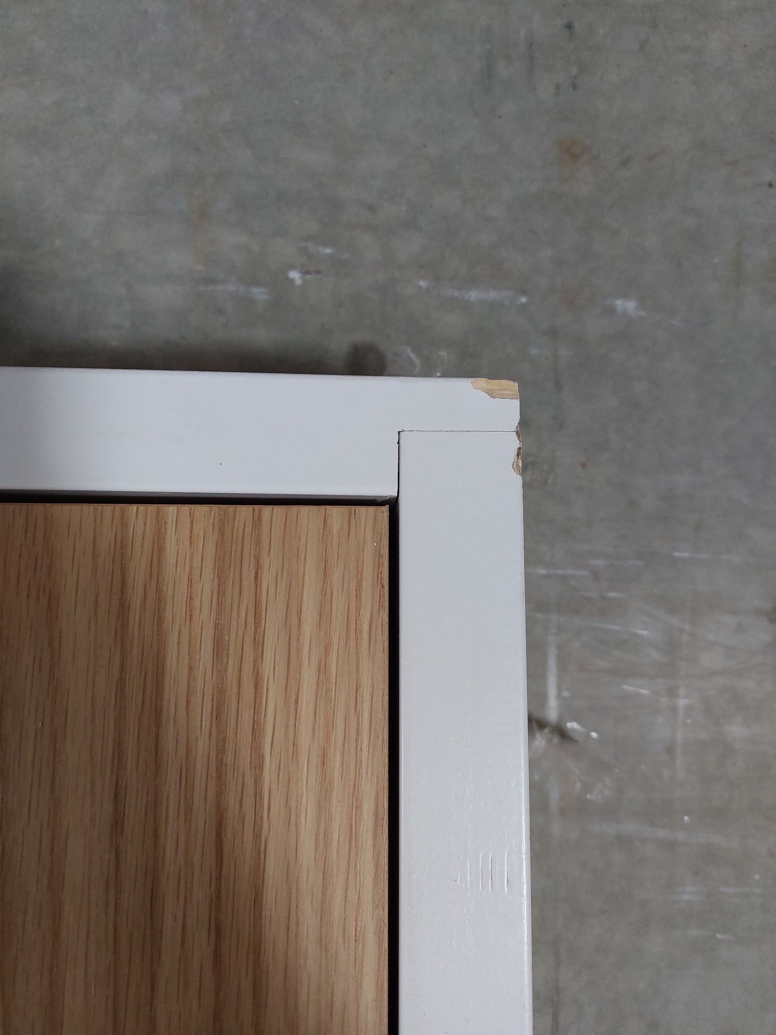 Kompakt dør med lakeret egetræsfiner,98,6x209,7, 126mm karm