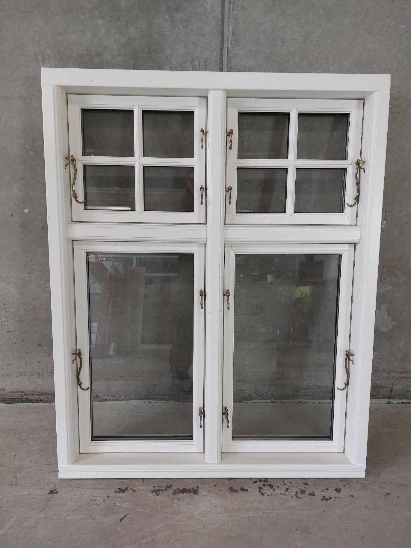 Dannebrogsvindue 2 fag 10 stk. 2-lags energiruder. Hvidlakeret, 95 x 119