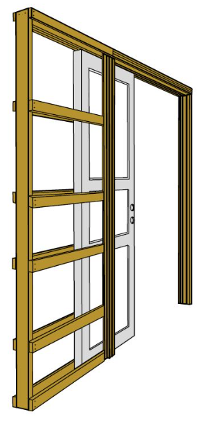 Indbygningsmodul 147mm til skydedør, 2 lags gips, fra Swedoor 129 x 210