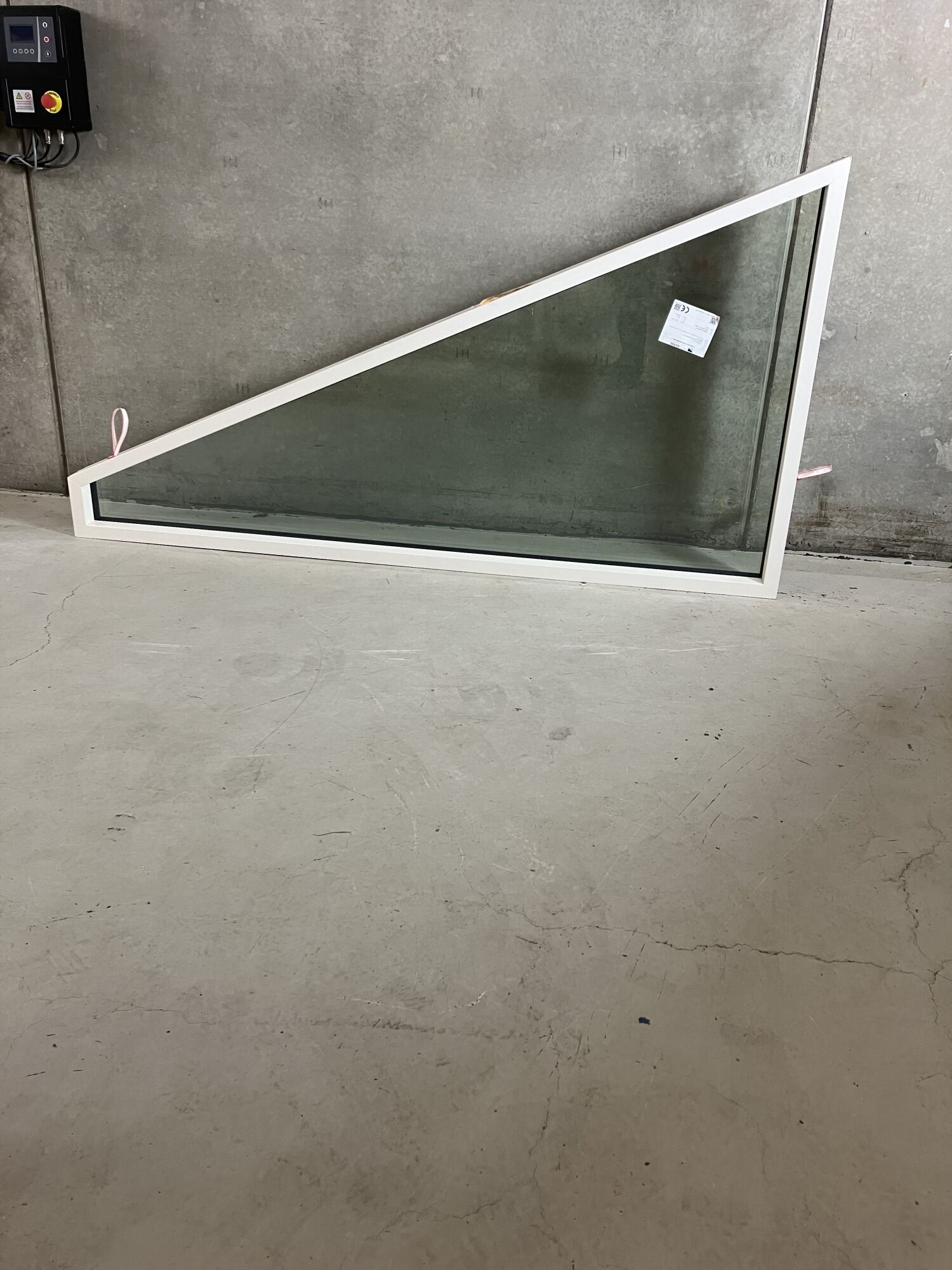 Trekantvindue, Hvid, 226x122,5cm