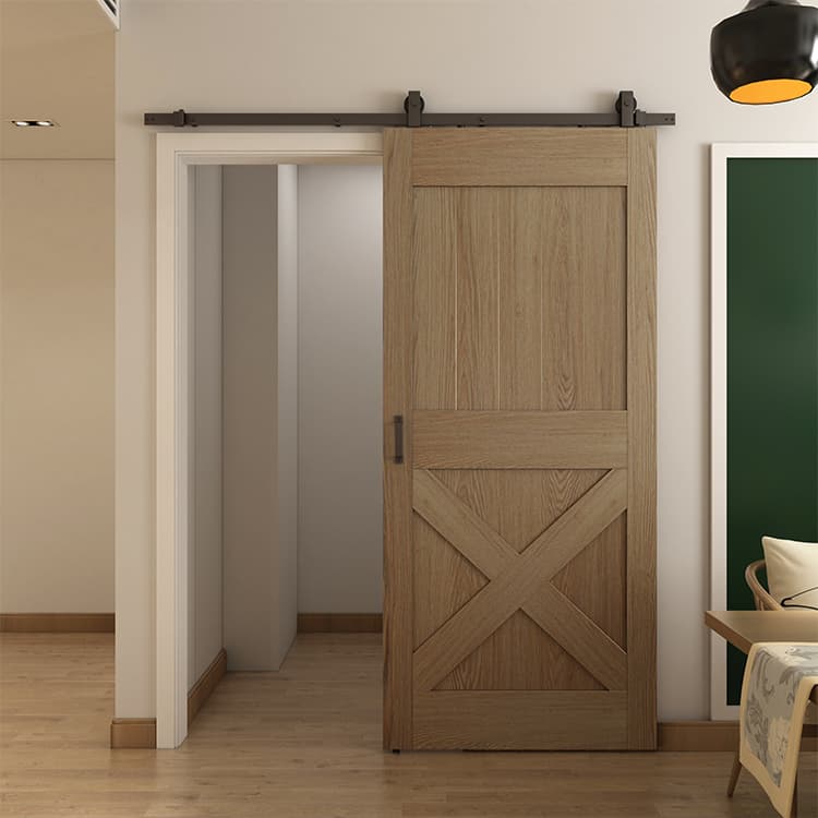 Sort skydedørskinne inkl. tilbehør, 200 CM - max 100kg