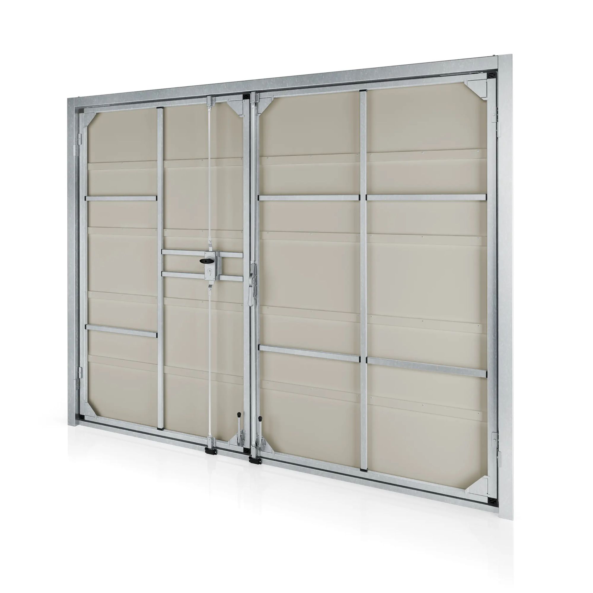 Dobbelt garagedør i stål Model H (design selv)