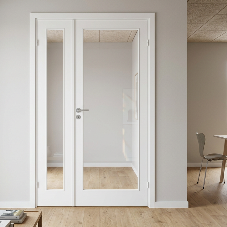 Swedoor, Easy GW1, Halvanden, Hvid NCS S0502-Y,  Clever-line, M12x21