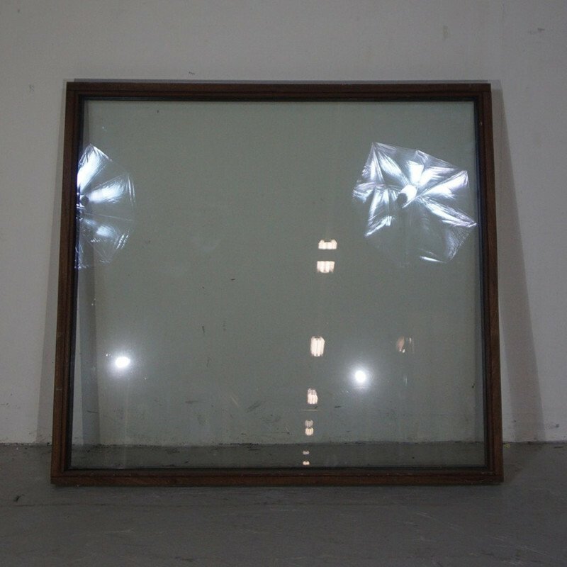 Fast vindue , 2-Lags glas, Træ, Mahogni 141 X 128