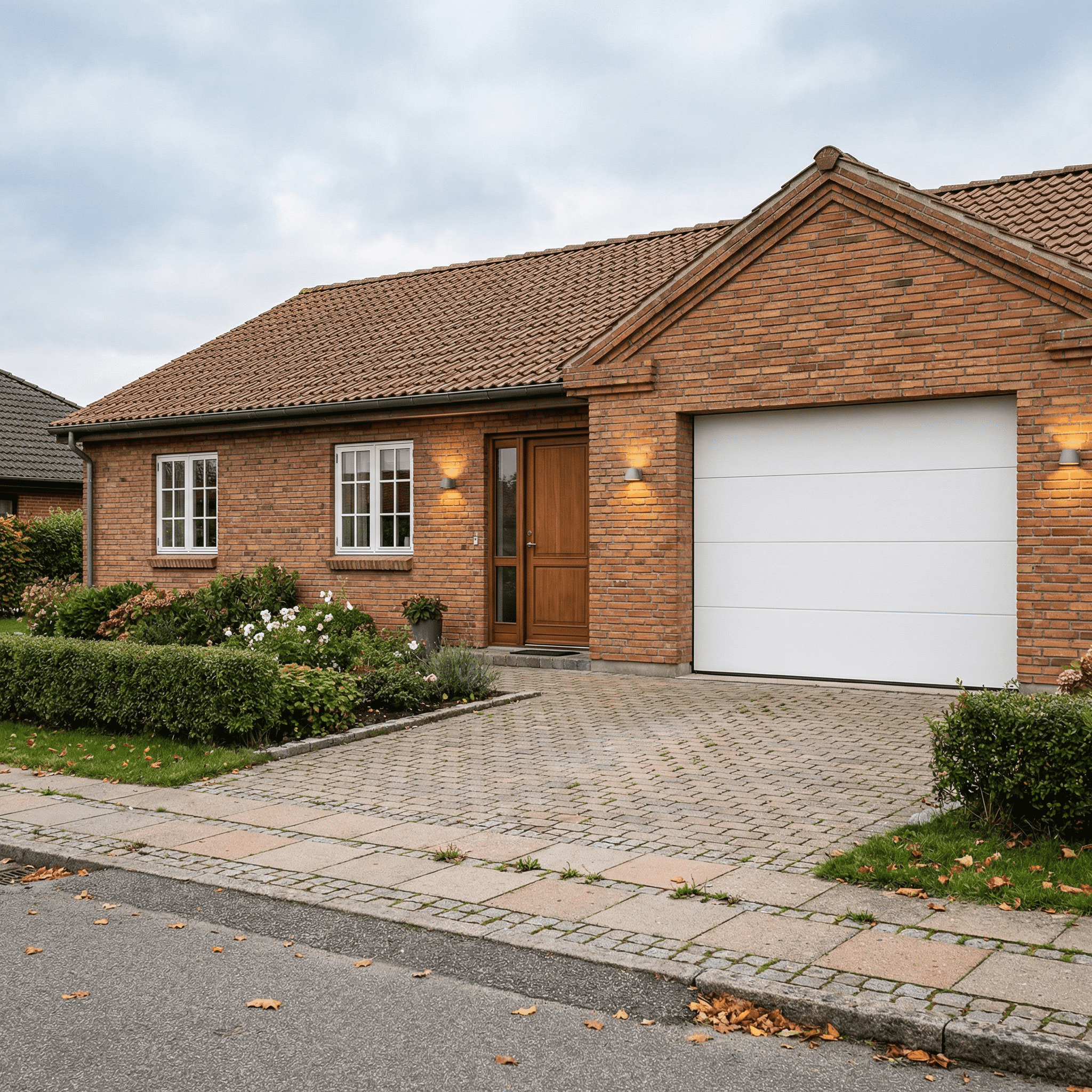 Garageport LITE, TF20, Træstruktur, Ral9016 Hvid, 250x212,5CM