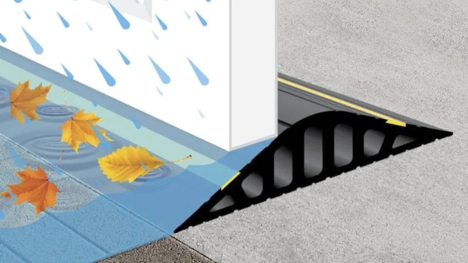 Regnvandsstop til garageport – 50 mm høj – 4,95 meter sæt inkl. lim
