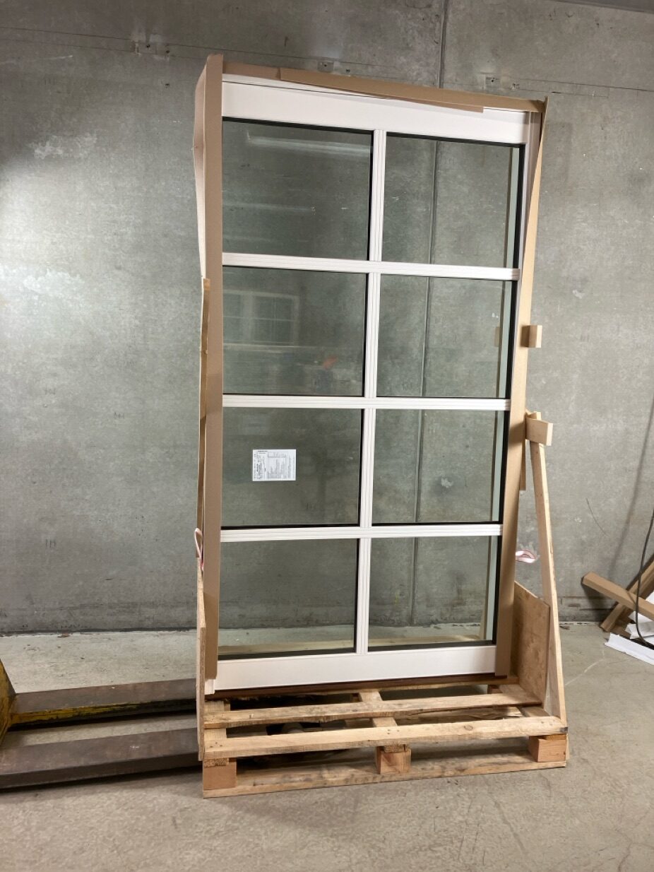 Sideparti i træ/alu, 114,5 x 210 cm
