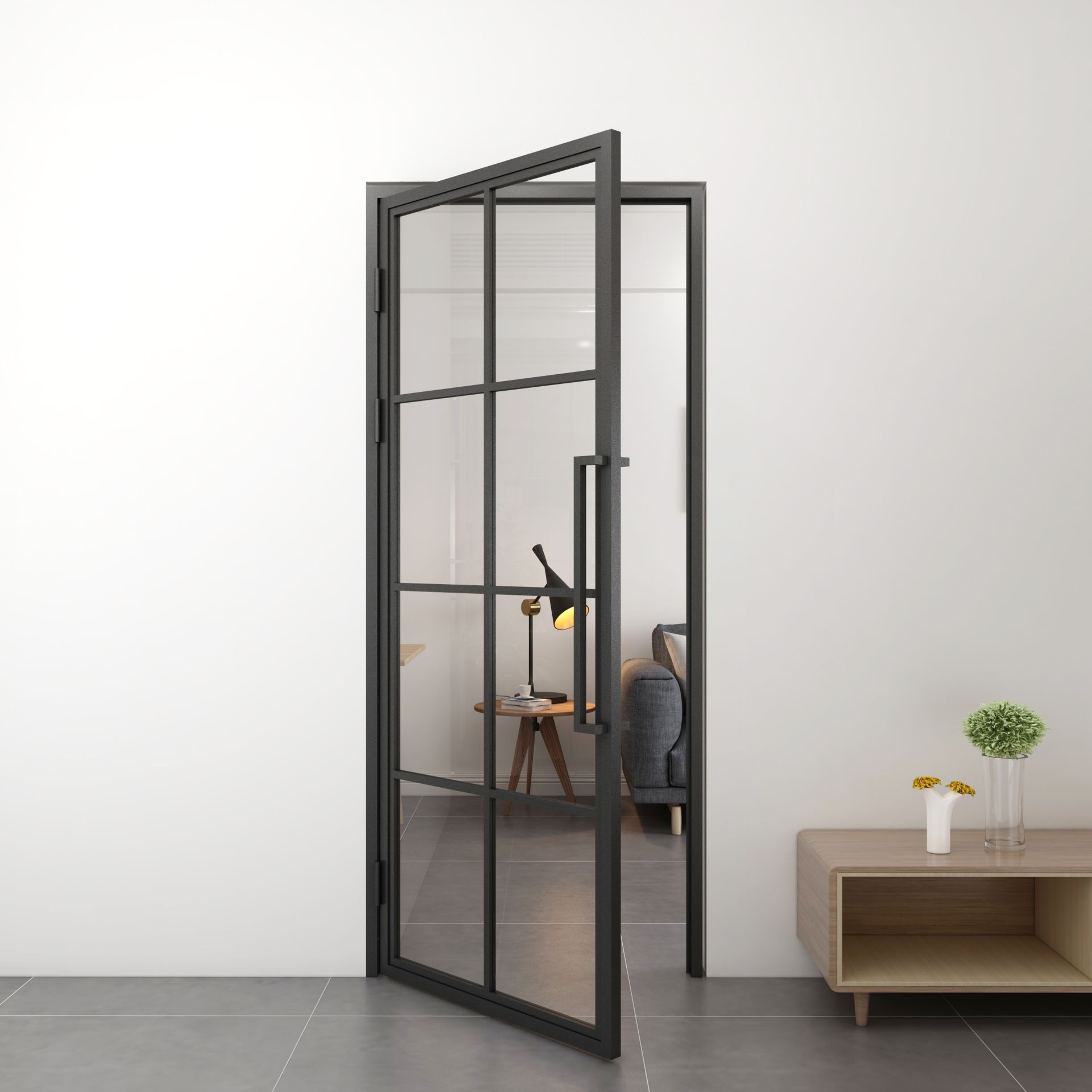 New Yorker glasdør, SP8, Sort 89 X 209, M9x21, Venstre