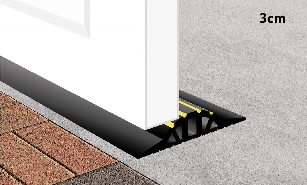 Regnvandsstop til garageport – 30 mm høj – 6,17 meter sæt inkl. 2 stk. lim