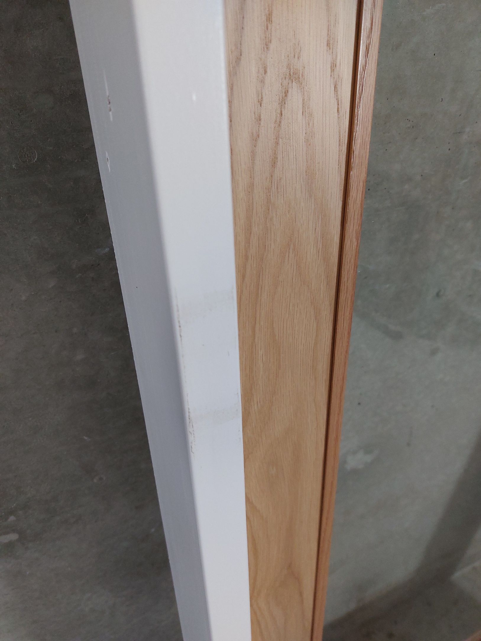 Kompakt glasdør med lakeret egetræsfiner, 84,4 x 201,7, 120MM karm