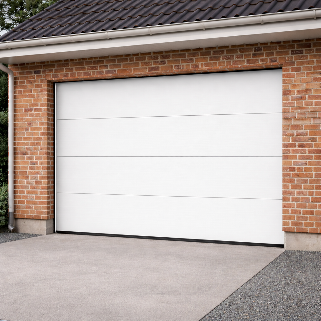 Garageport LITE, TF20, Træstruktur, Ral9016 Hvid, 250x212,5CM