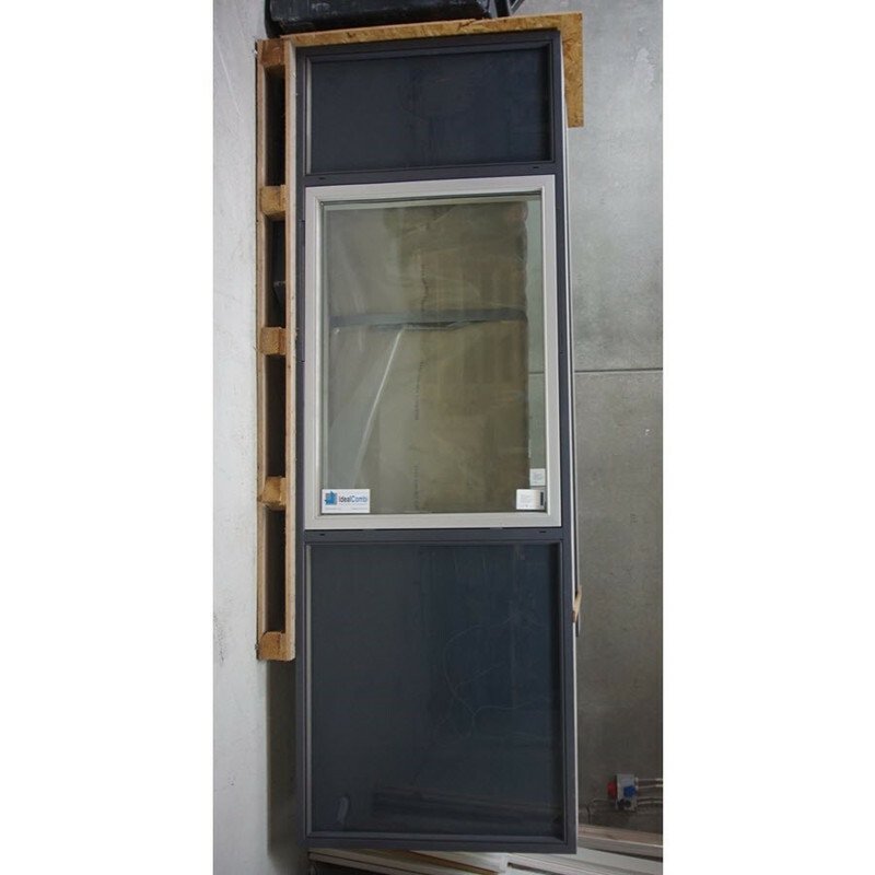 Topvende vindue fra Idealcombi, Træ/alu, Antracit og Grå 106 X 311