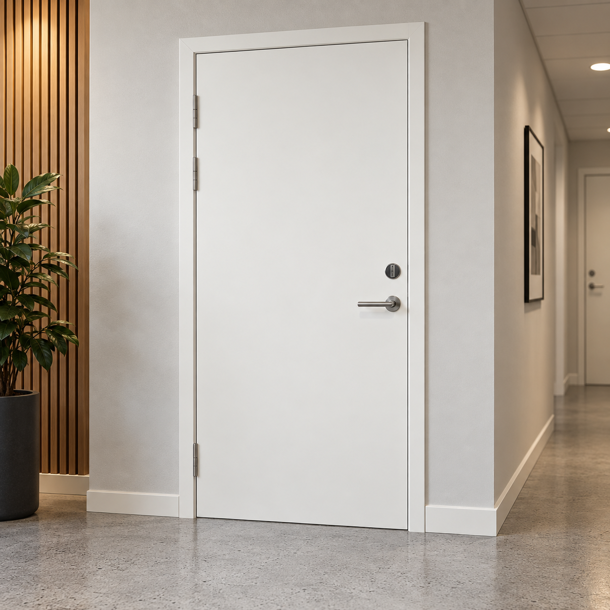 Branddør GW-Master BD60, 82,5x204, M9x21, Højre, Dørblad forlæng-12mm til karm u-bund, HvidS0502-Y