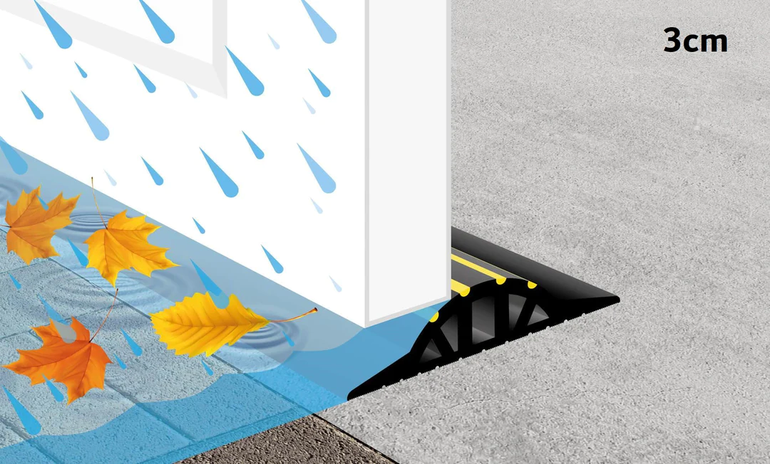 Regnvandsstop til garageport – 30 mm høj – 6,17 meter sæt inkl. 2 stk. lim