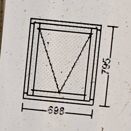 Topstyret vindue træ/alu, 3lags glas, 69,8x79,5