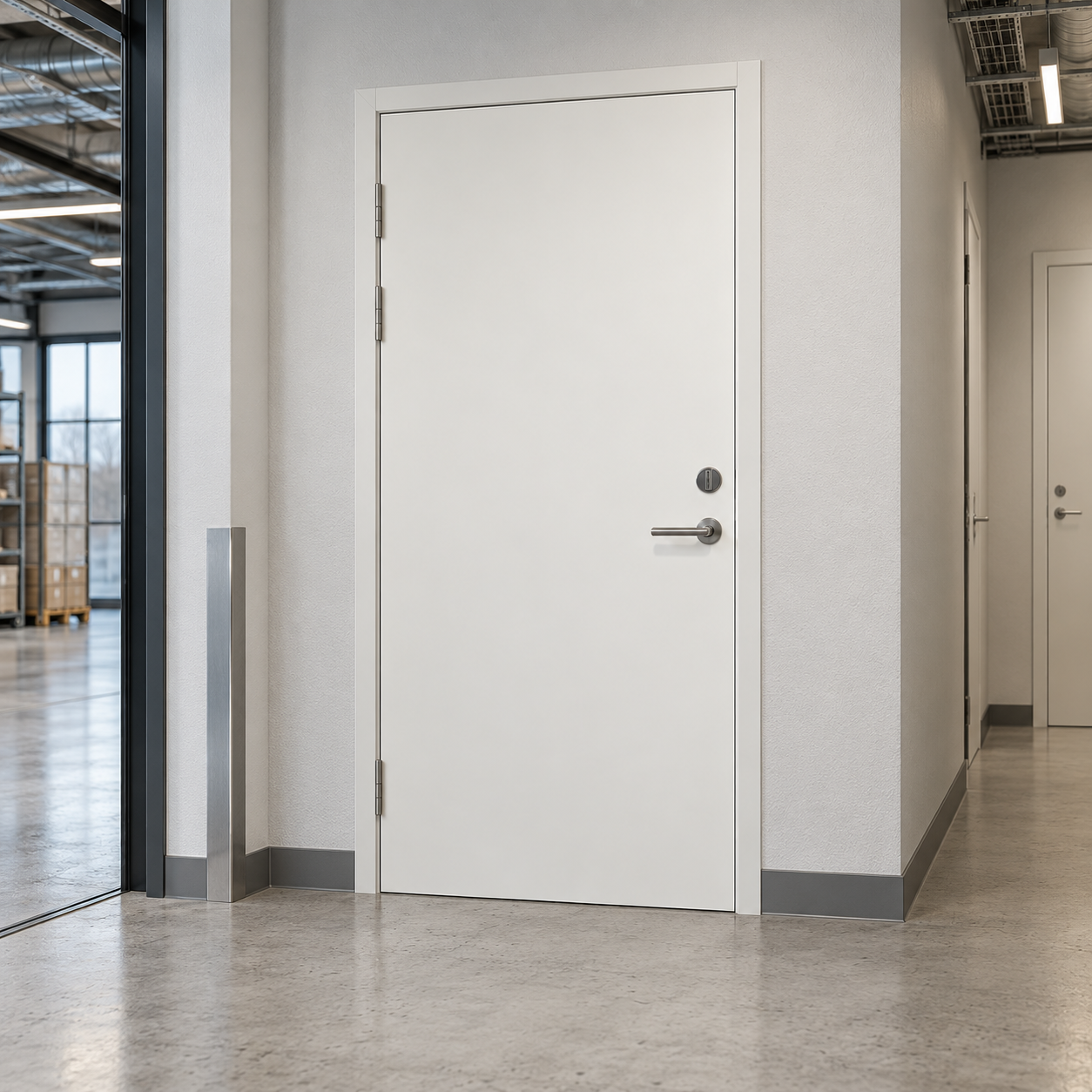 Branddør GW-Master BD30M, 82,5x204, M9x21, Højre, Dørblad forlæng-12mm t-karm u-bund, HvidS0502-Y